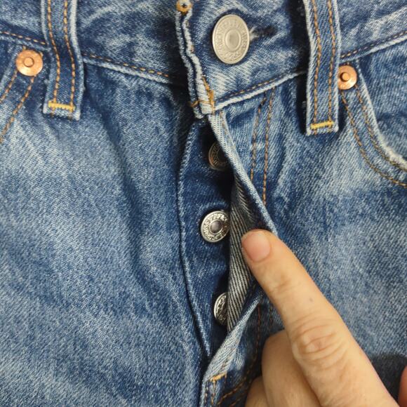 Levi's Premium Wedgie Icon Fit High Waist Jeans In Athens Shut It Size 25 - Picture 10 of 16